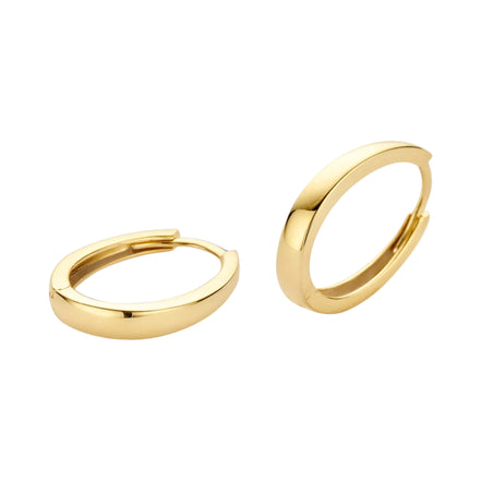 Ovale Creolen aus 585er Gold in konischem Design 16,6 mm