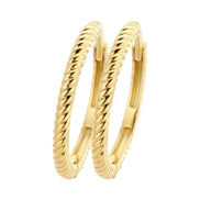 Creolen aus 585er Gold mit Kordeloptik 14 mm