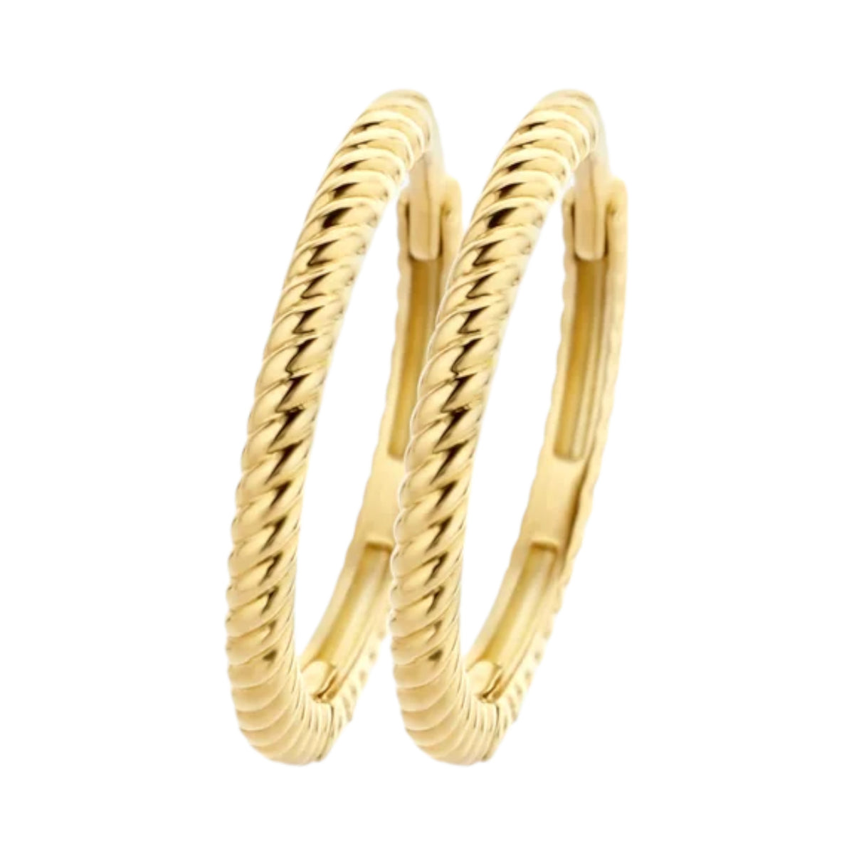 Creolen aus 585er Gold mit Kordeloptik 14 mm