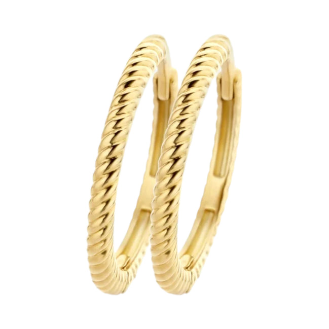 Creolen aus 585er Gold mit Kordeloptik 14 mm