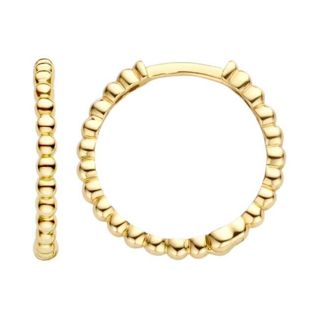 Creolen aus 585er Gold mit Kugeloptik 14 mm