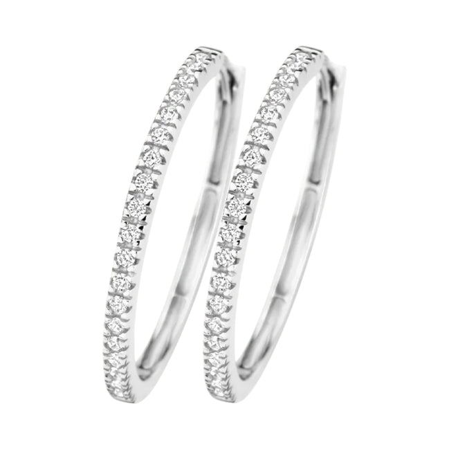 Creolen aus 585er Weißgold mit Zirkonia 20 mm