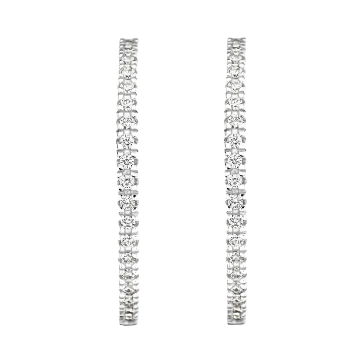 Creolen aus 585er Weißgold mit Zirkonia 20 mm