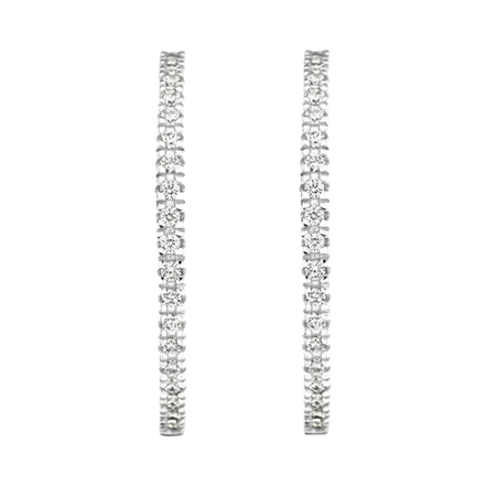Creolen aus 585er Weißgold mit Zirkonia 20 mm