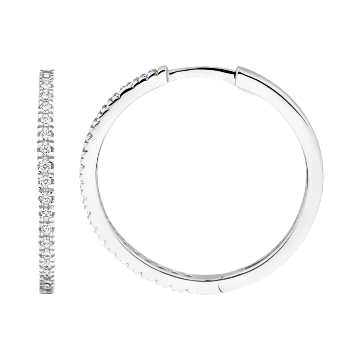 Creolen aus 585er Weißgold mit Zirkonia 20 mm