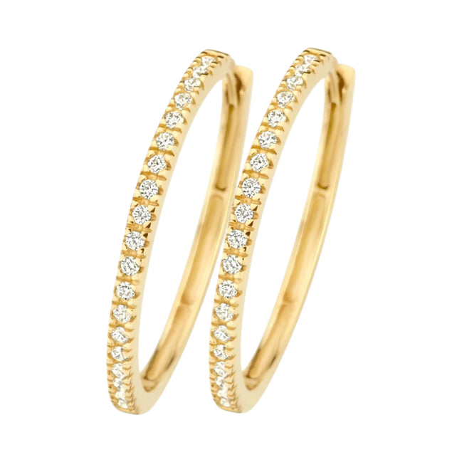 Creolen aus 585er Gold mit Zirkonia 20 mm