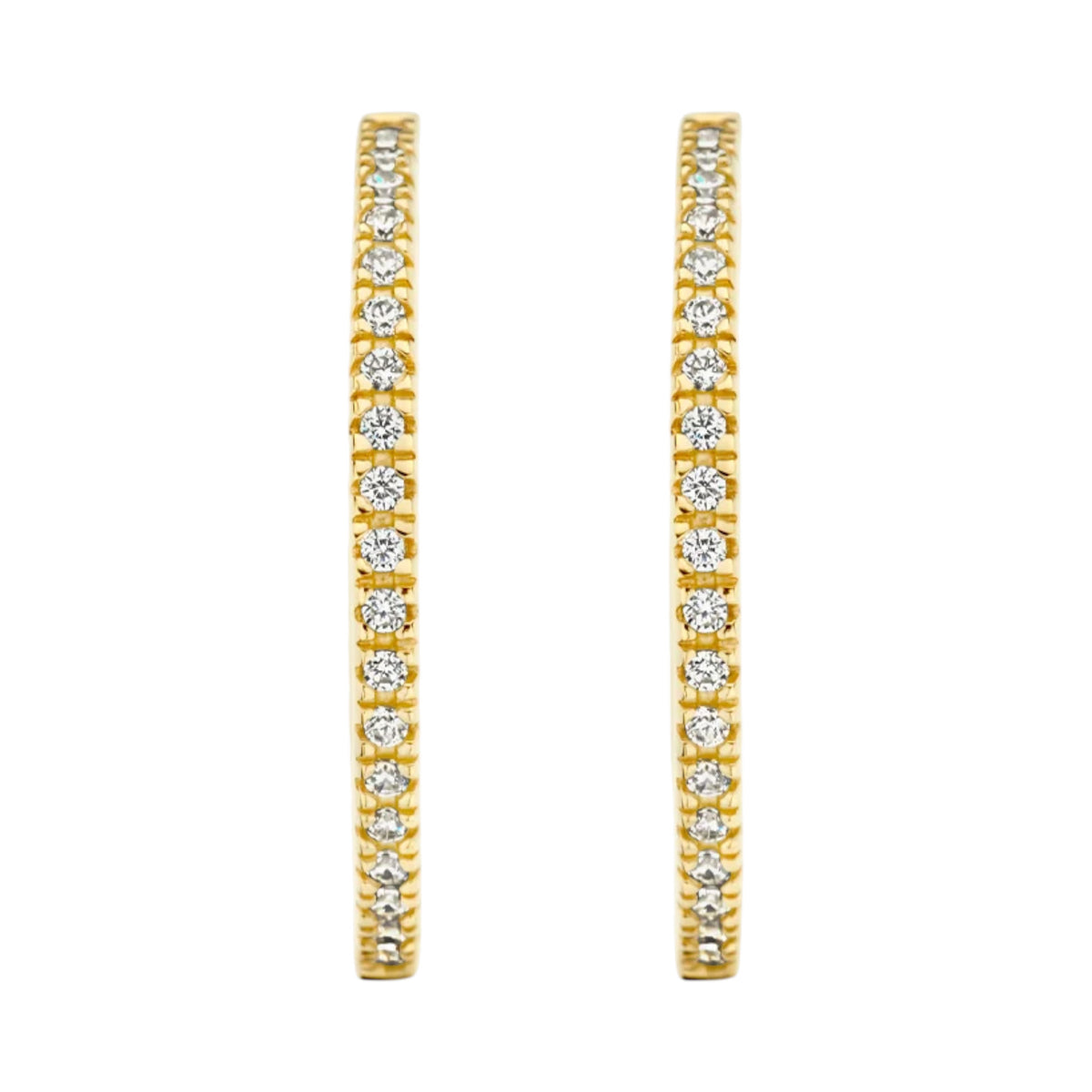 Creolen aus 585er Gold mit Zirkonia 20 mm