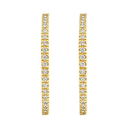 Creolen aus 585er Gold mit Zirkonia 20 mm