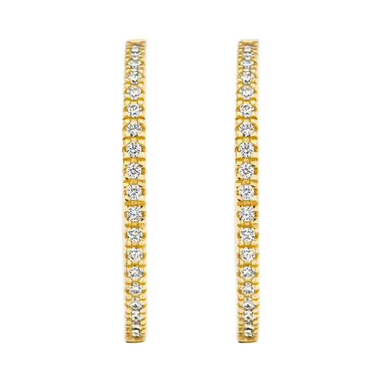 Creolen aus 585er Gold mit Zirkonia 20 mm