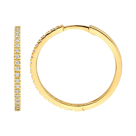 Creolen aus 585er Gold mit Zirkonia 20 mm