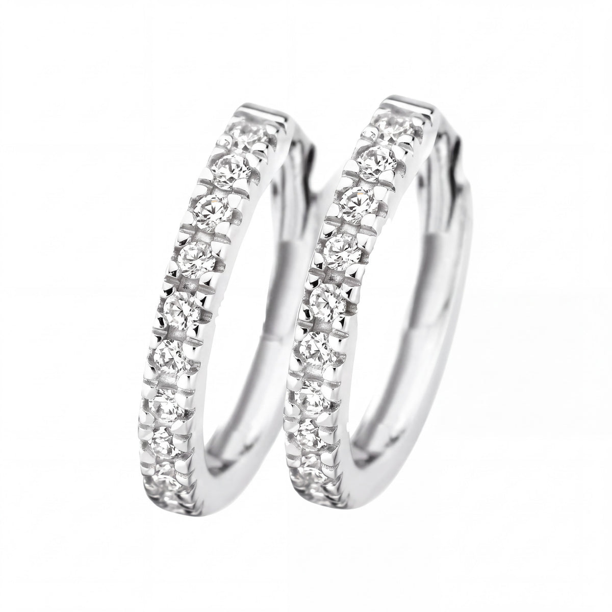 Creolen aus 585er Weißgold mit Zirkonia