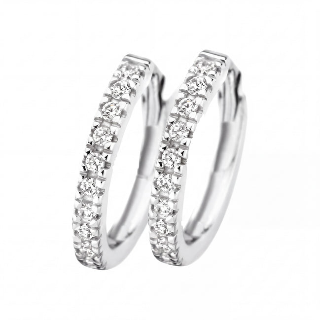 Creolen aus 585er Weißgold mit Zirkonia