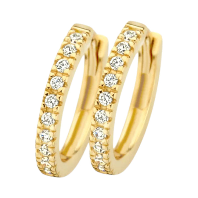 Creolen aus 585er Gold mit Zirkonia 11,7 mm