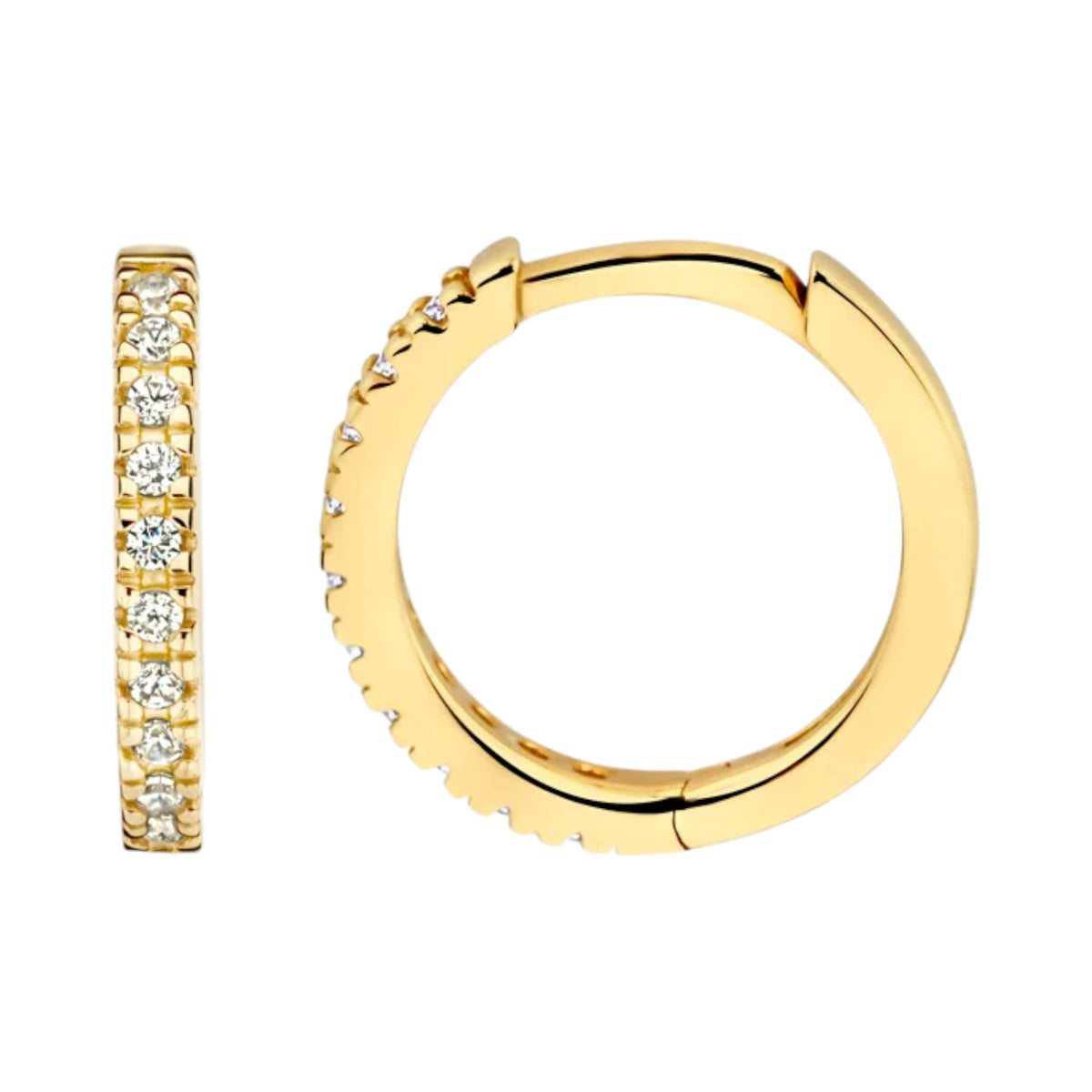 Creolen aus 585er Gold mit Zirkonia 11,7 mm