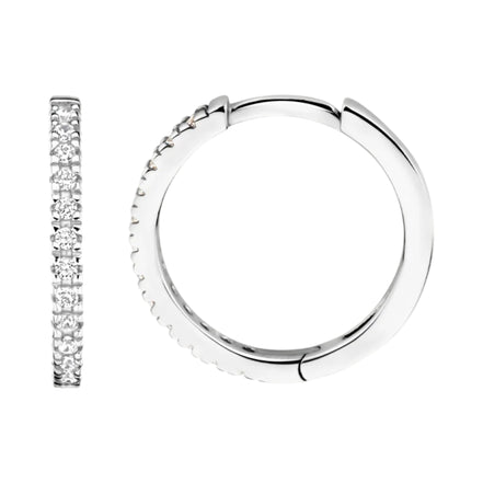 Creolen aus 585er Weißgold mit Zirkonia 14 mm