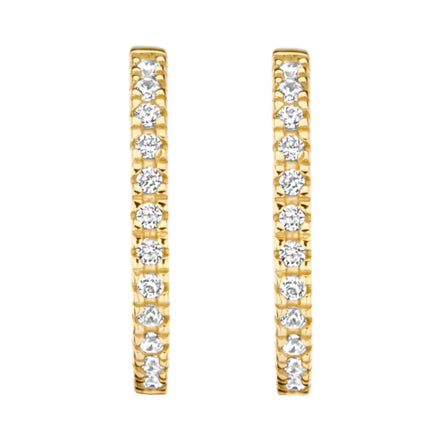 Creolen aus 585er Gold mit Pavé-Zirkonia 14 mm