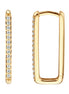 Rechteckige Creolen aus 585er Gold mit Zirkonia 18,5 mm