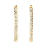 Rechteckige Creolen aus 585er Gold mit Zirkonia 18,5 mm