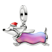 Weihnachtlicher Dackel-Charm mit Mütze