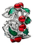Charm Weihnachtsstechpalme Grün und Rot