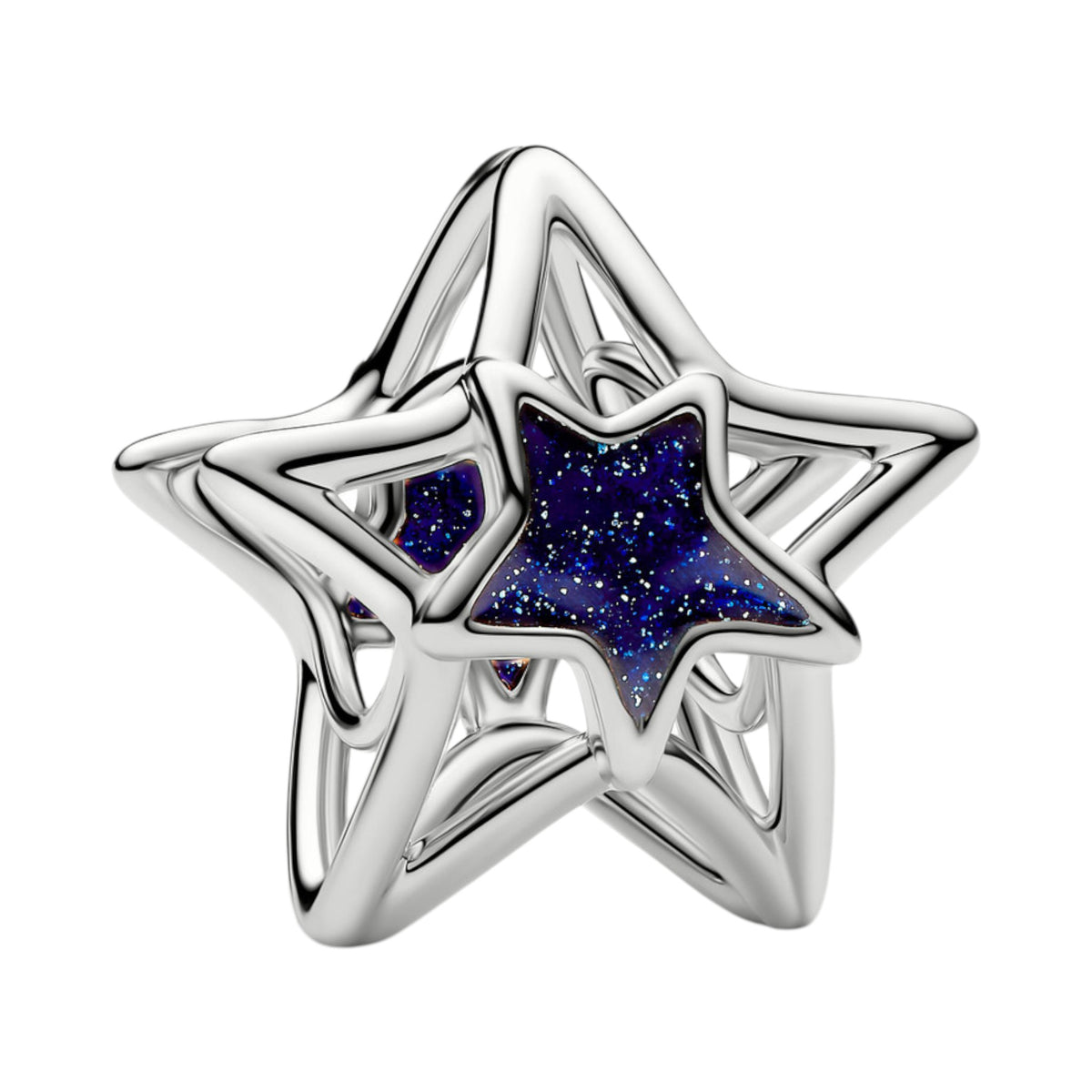 Sternförmiger Charm mit blauer Emaille