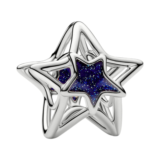 Sternförmiger Charm mit blauer Emaille