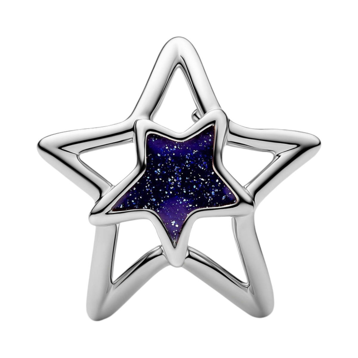 Sternförmiger Charm mit blauer Emaille