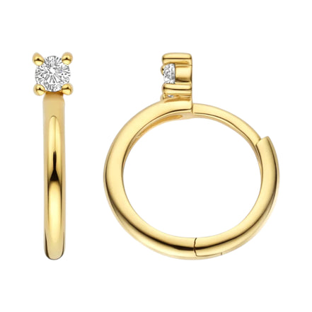 Creolen aus 585er Gold mit Solitär-Zirkonia 14,6 mm