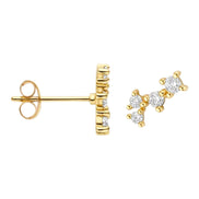Zirkonia-Ohrstecker aus 585er Gold