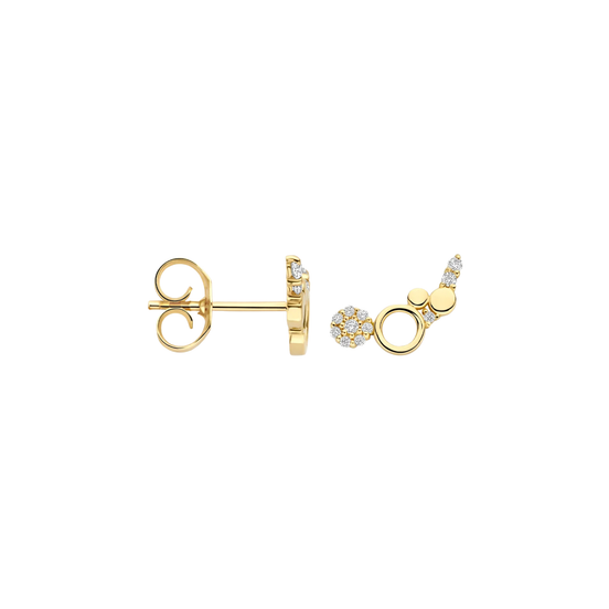 Ohrstecker aus 585er Gold mit Kreismotiven und Zirkonia