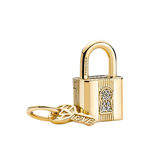 MOMENTS Charm Vorhängeschloss & Schlüssel
