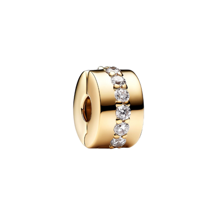 MOMENTS Charm Clip Zirkoniareihe Vergoldet
