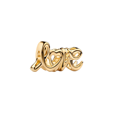 MOMENTS Charm Love Schriftzug Vergoldet