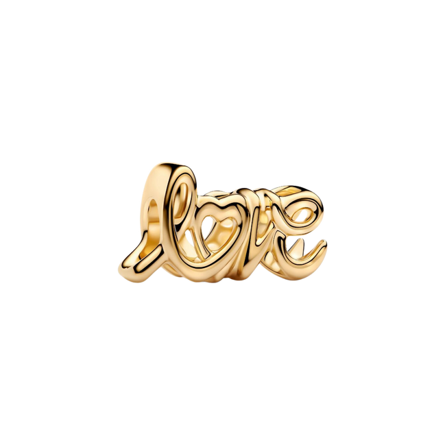 MOMENTS Charm Love Schriftzug Vergoldet