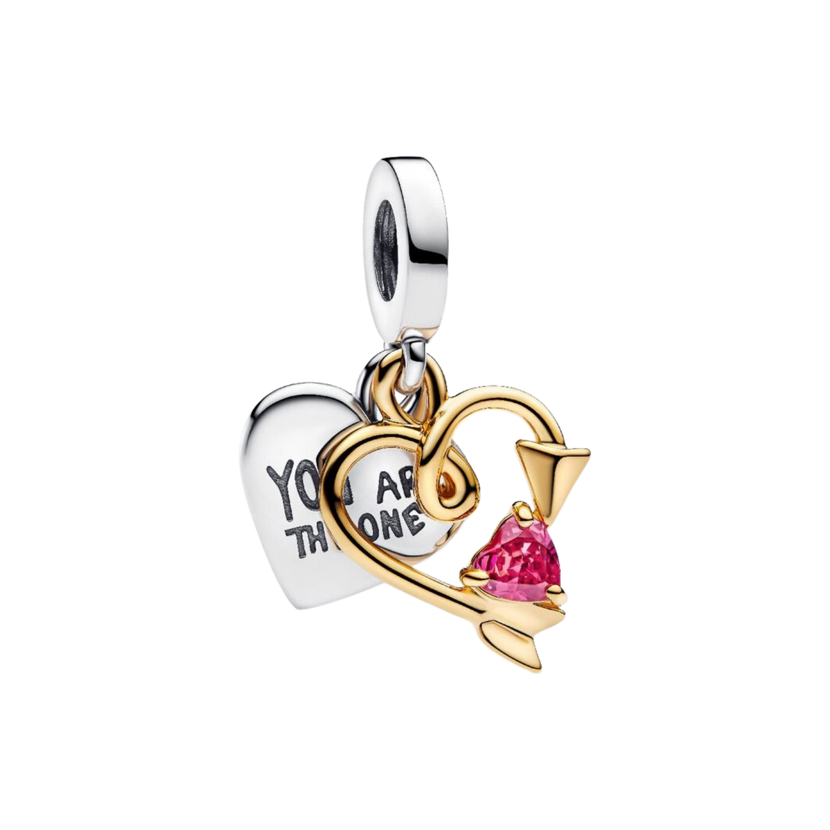 MOMENTS Charm Herz und Pfeil Gravierbar