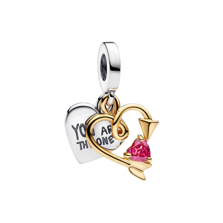 MOMENTS Charm Herz und Pfeil Gravierbar