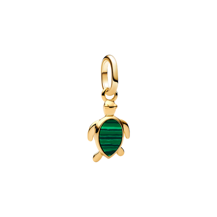 ME Charm Schildkröte grün vergoldet