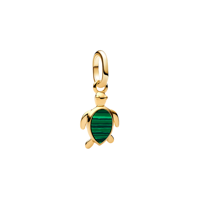 ME Charm Schildkröte grün vergoldet