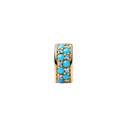 MOMENTS Charm Clip aquablau vergoldet