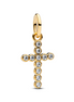 MOMENTS Charm Kreuz Zirkonia vergoldet