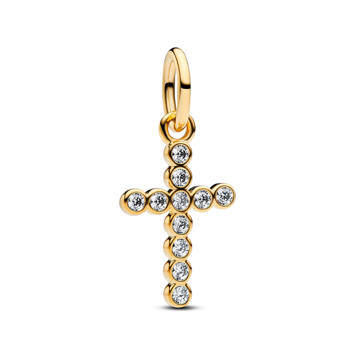 MOMENTS Charm Kreuz Zirkonia vergoldet