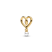 MOMENTS Charm Herz goldfarben Perle