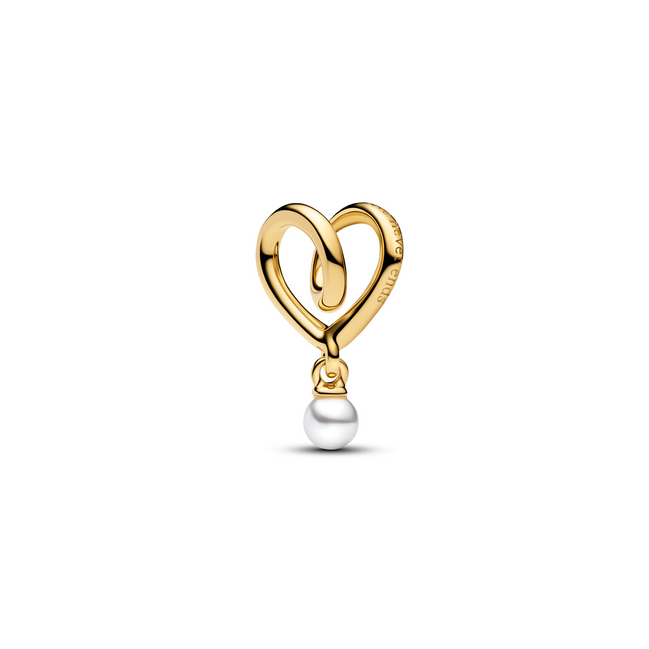 MOMENTS Charm Herz goldfarben Perle