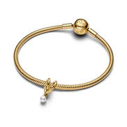 MOMENTS Charm Herz goldfarben Perle