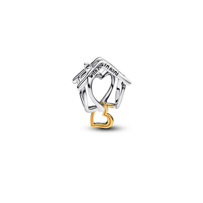 MOMENTS Charm Zuhause & Herz Vergoldet