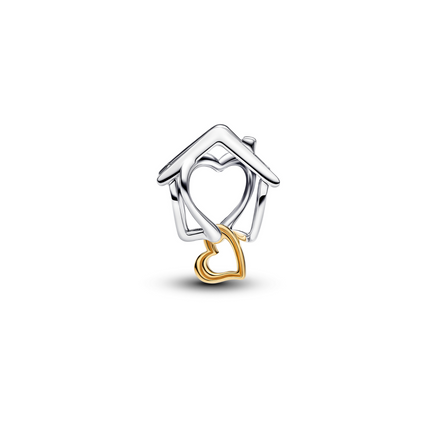 MOMENTS Charm Zuhause & Herz Vergoldet