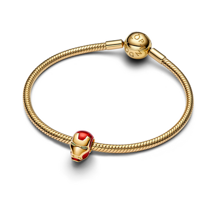 MARVEL Charm Iron Man Helm goldfarben rot