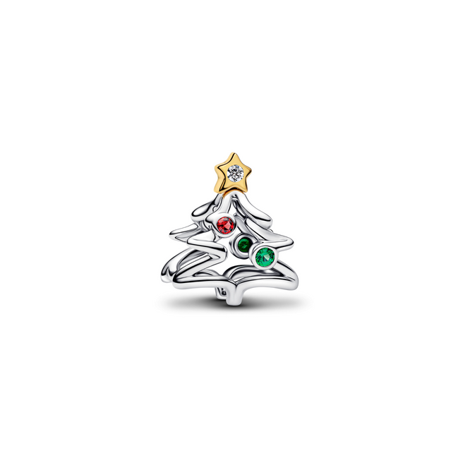 MOMENTS Charm Weihnachtsbaum silberfarben goldfarben