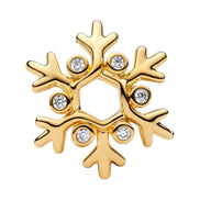 Goldfarbene Schneeflocke mit Zirkonia