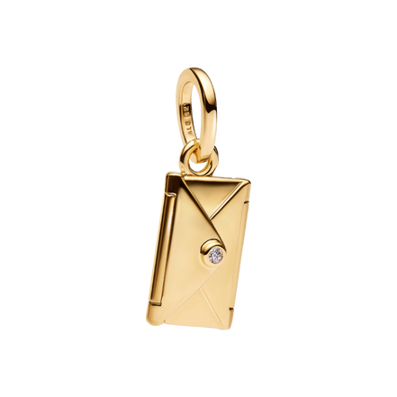 Charm-Anhänger Liebesbrief goldfarben